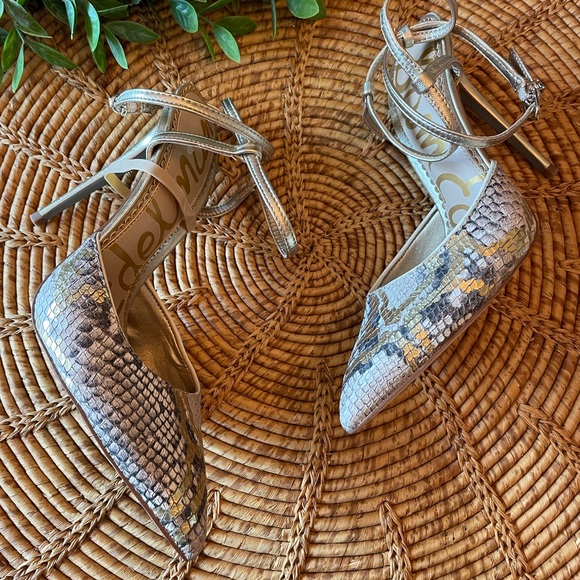 Sam Edelman Shoes - Sam Edelman Snake Print Embossed Heels